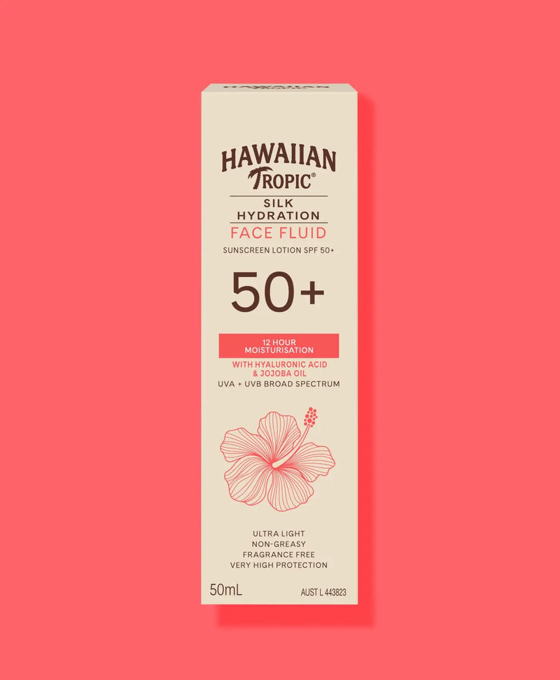 Hawaiian Tropic Silk Hydration Face Fluid Sunscreen Lotion SPF50+ 50 ml